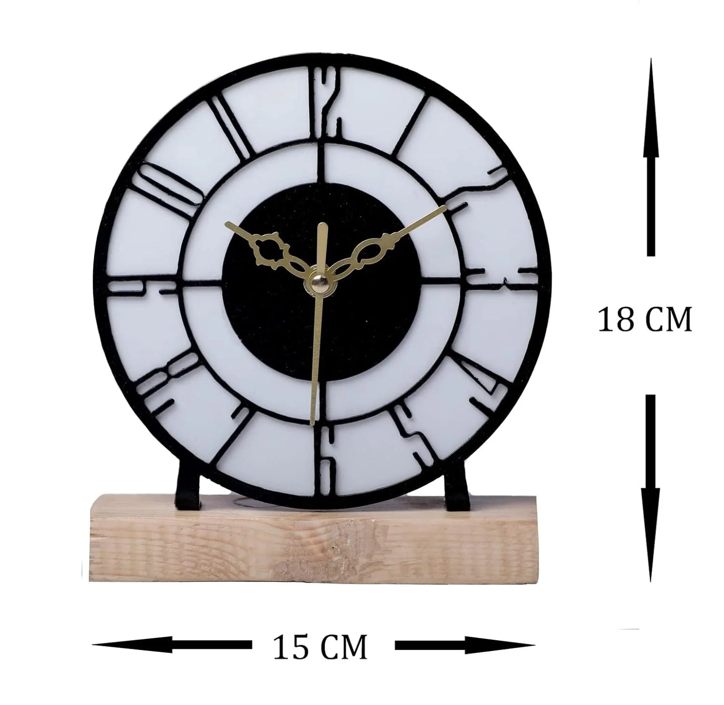 Designer Metal Table Clock for Living Room & Home, Used for Study Table/Office Desk/Showpiece/Gift Item (6 inch)