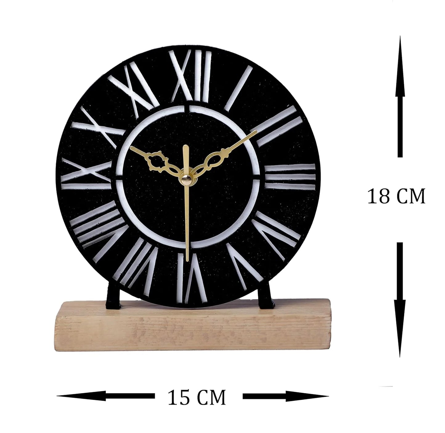 Designer Metal Table Clock for Livingroom ,Office Table Accessories (6 inch)