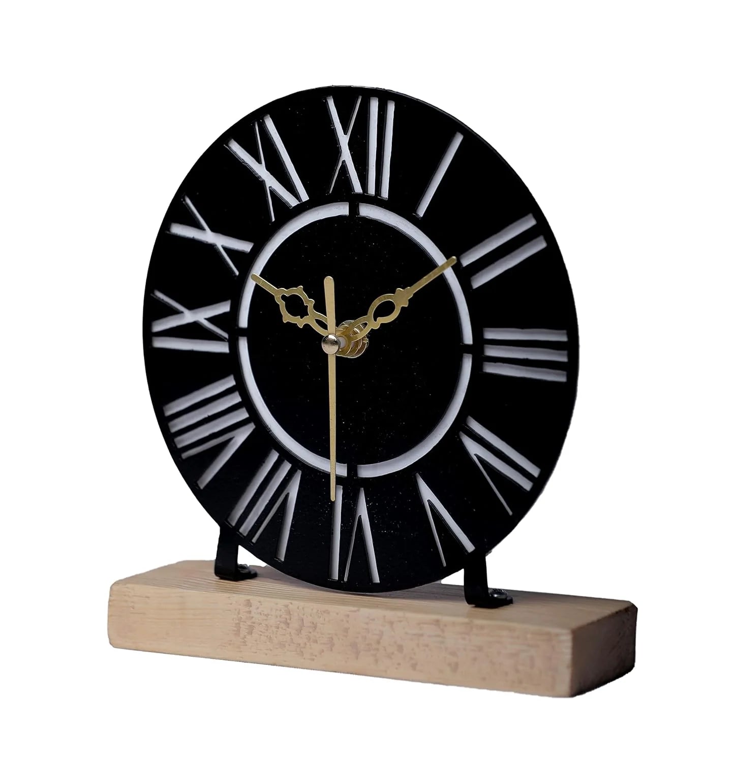 Designer Metal Table Clock for Livingroom ,Office Table Accessories (6 inch)