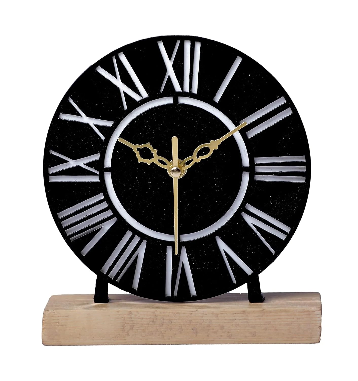 Designer Metal Table Clock for Livingroom ,Office Table Accessories (6 inch)