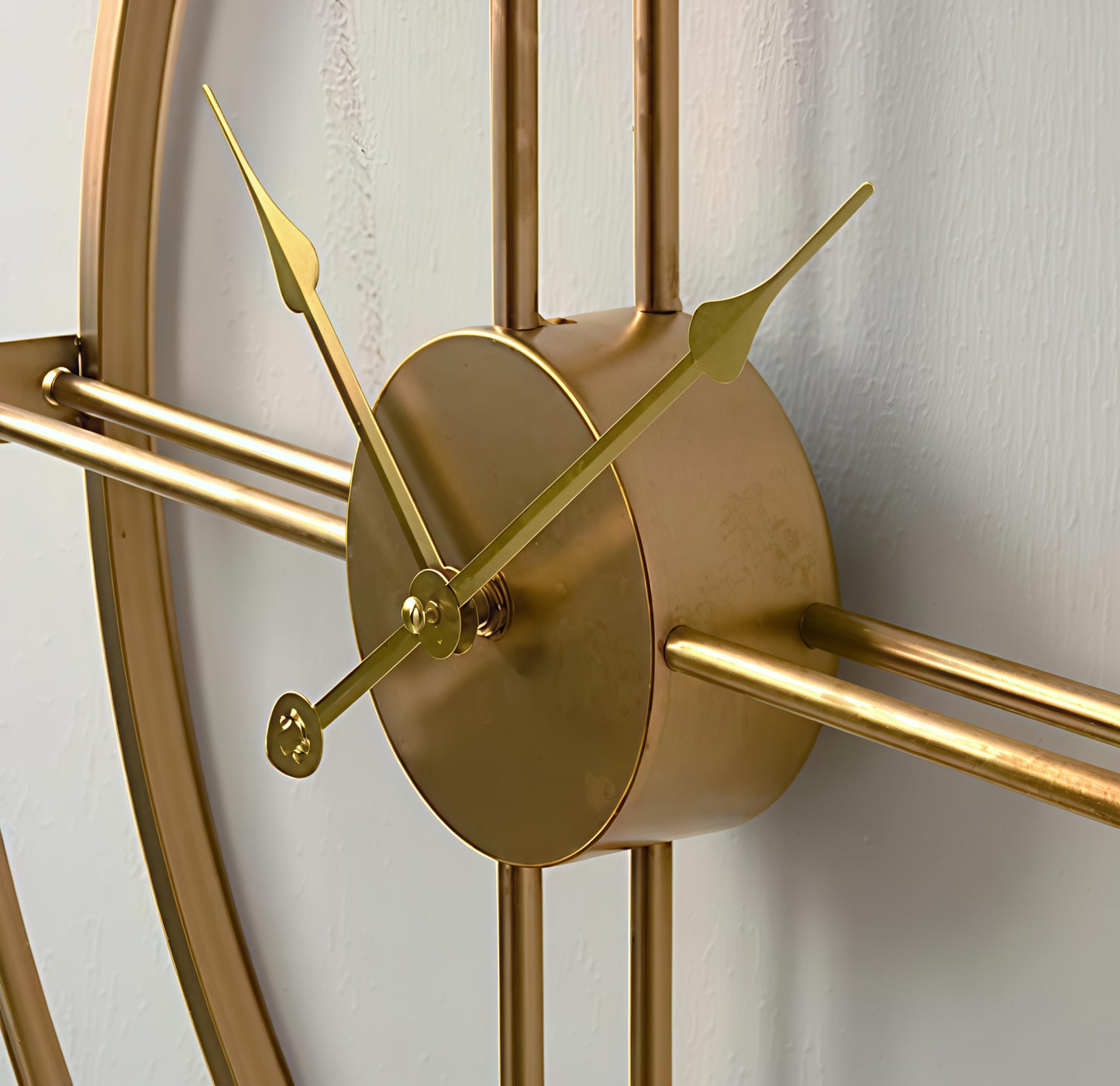 Luxury Golden Designer Wall Clock – Minimalist Iron Frame Clock for Office & Living Room (24 Inch)
