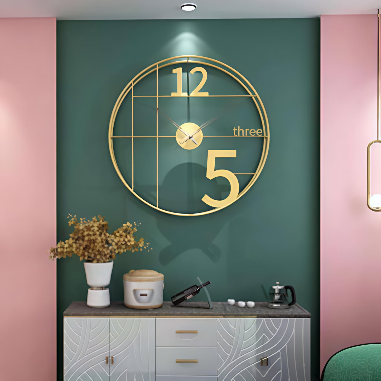 Elegant Modern Luxury Wall Clock – Gold Metal Frame (24 Inch)