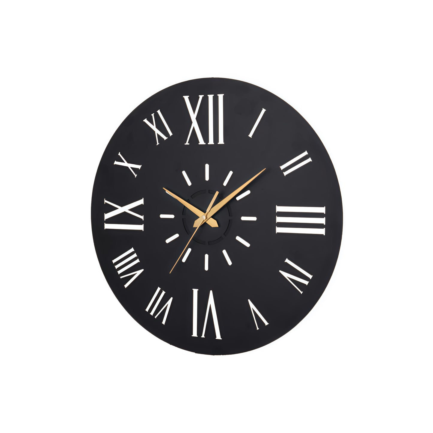 Classic Roman Numeral Wall Clock – Black & Gold | Office & Home Decor