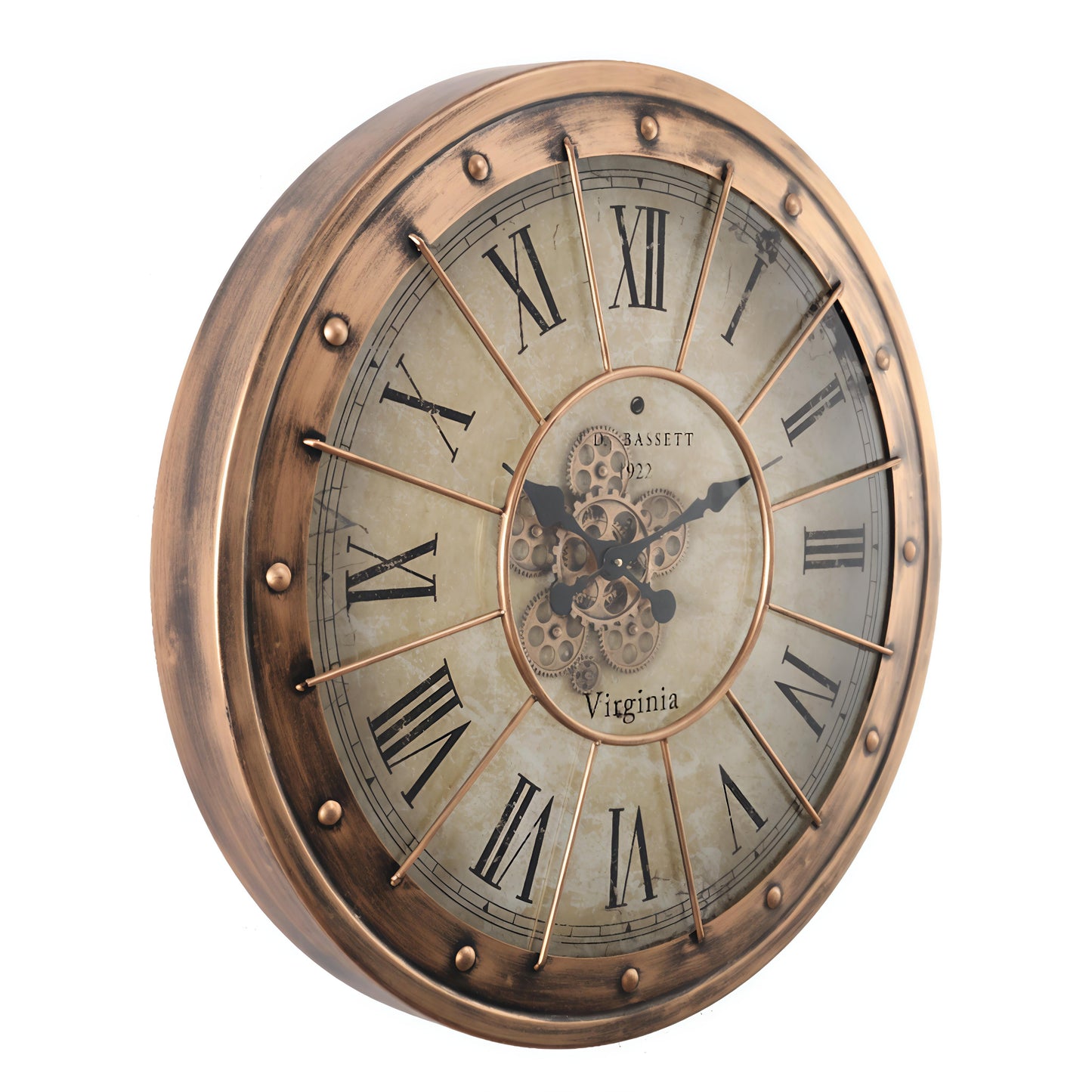Vintage Brass- Metal moving Gear Wall Clock (80 x 80 CM)