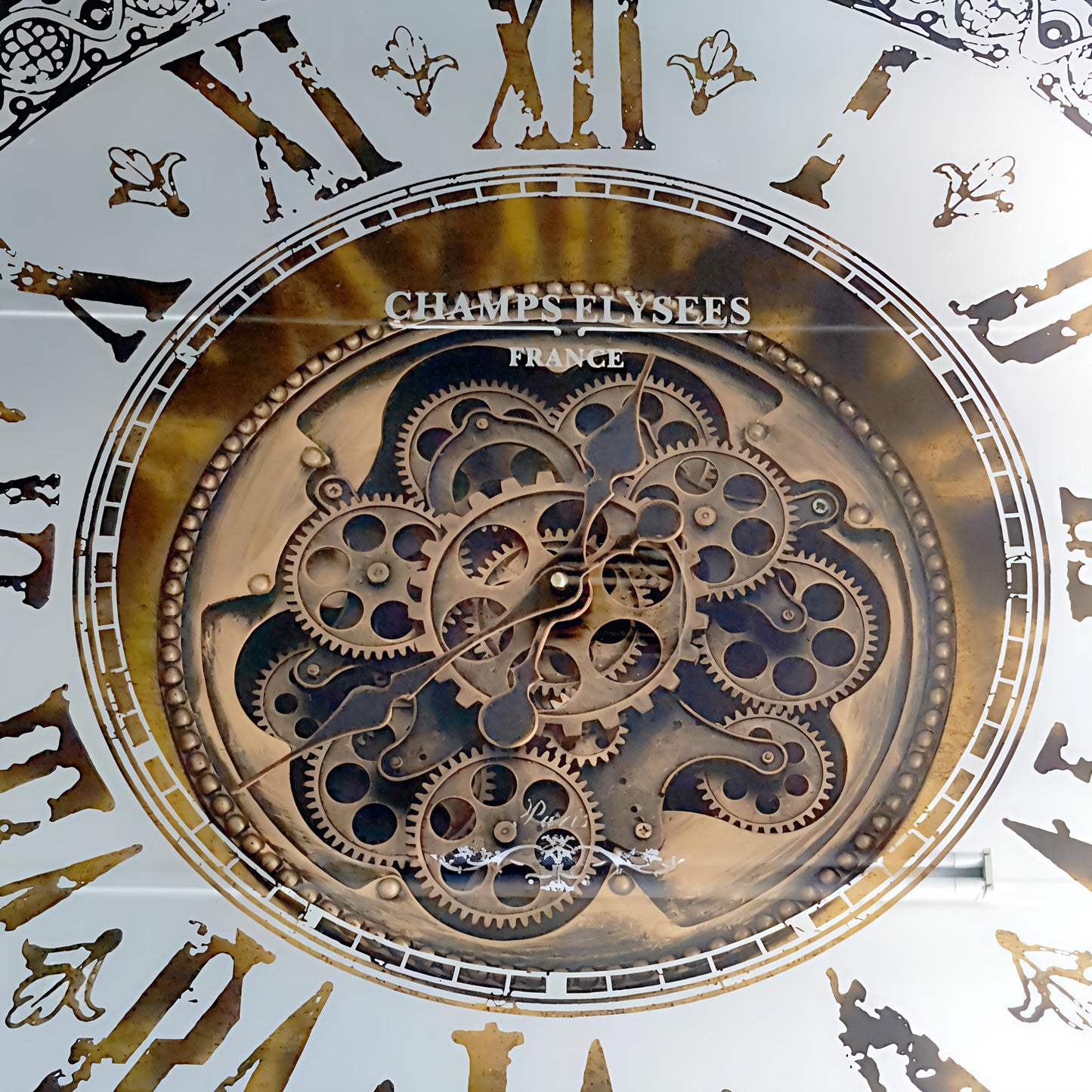 Imperial Mirror Moving Gear Metal Wall Clock (80 x 80 CM)