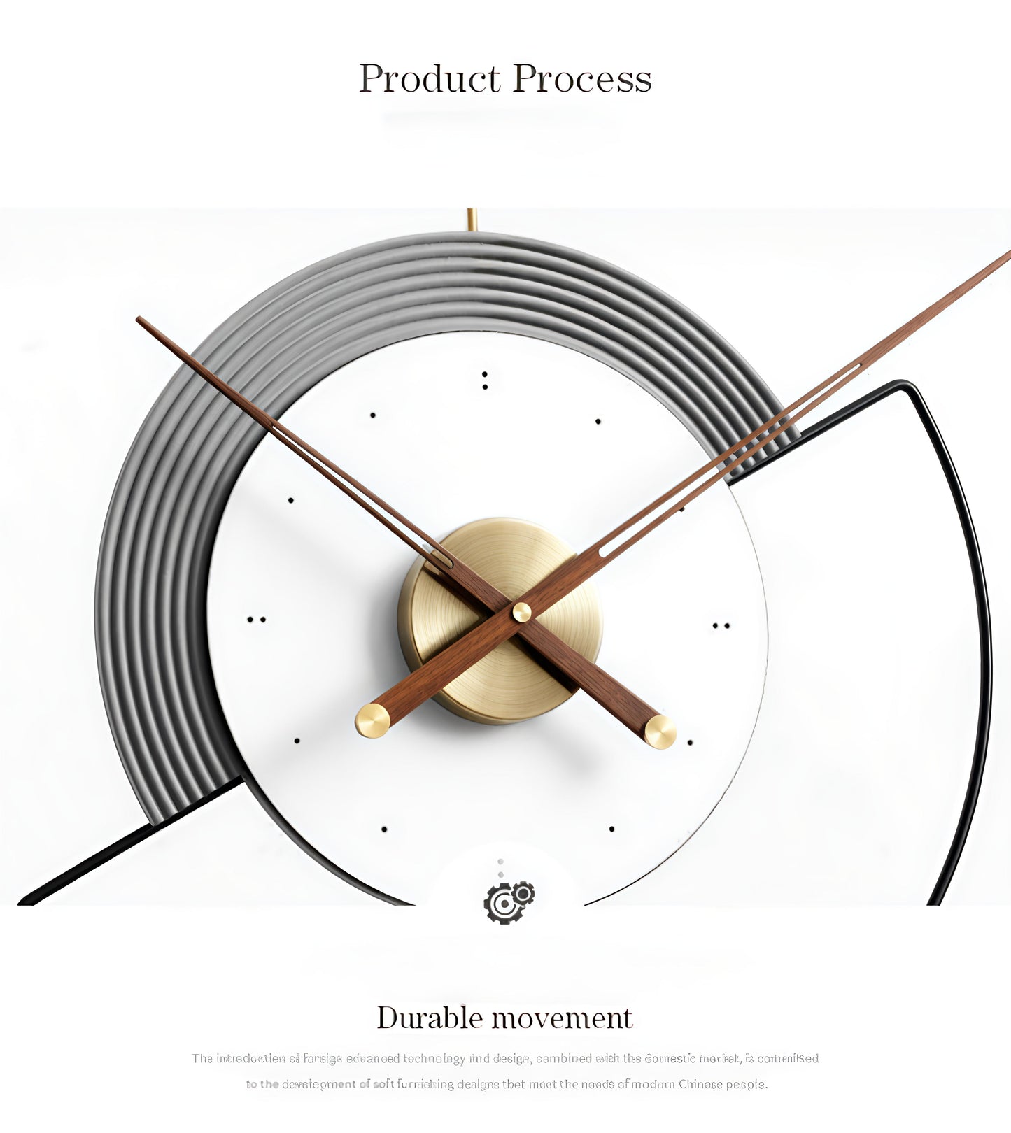 Geometric Modern Metal Wall Clock (32 x 36 Inch)