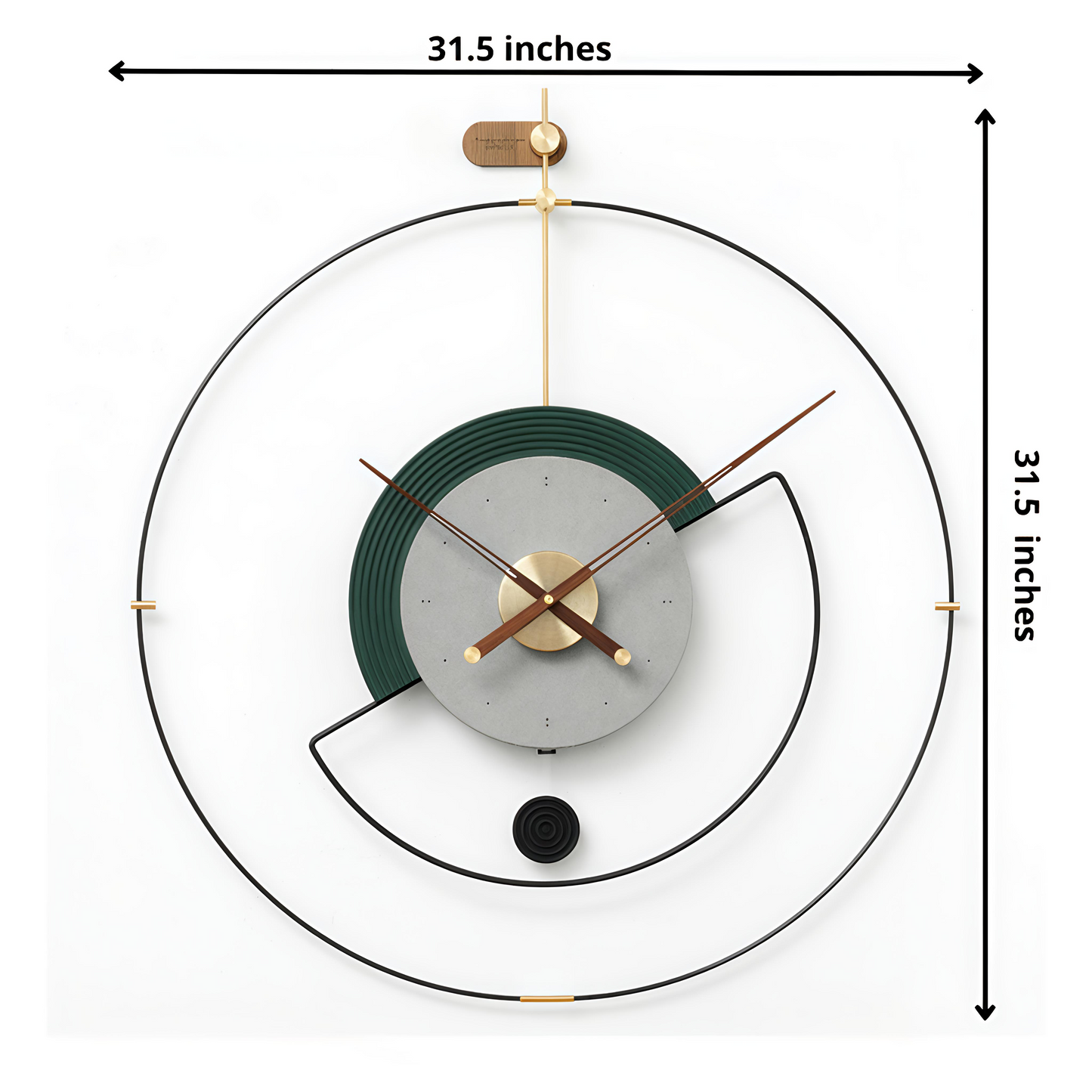 Geometric Modern Metal Wall Clock (32 x 36 Inch)