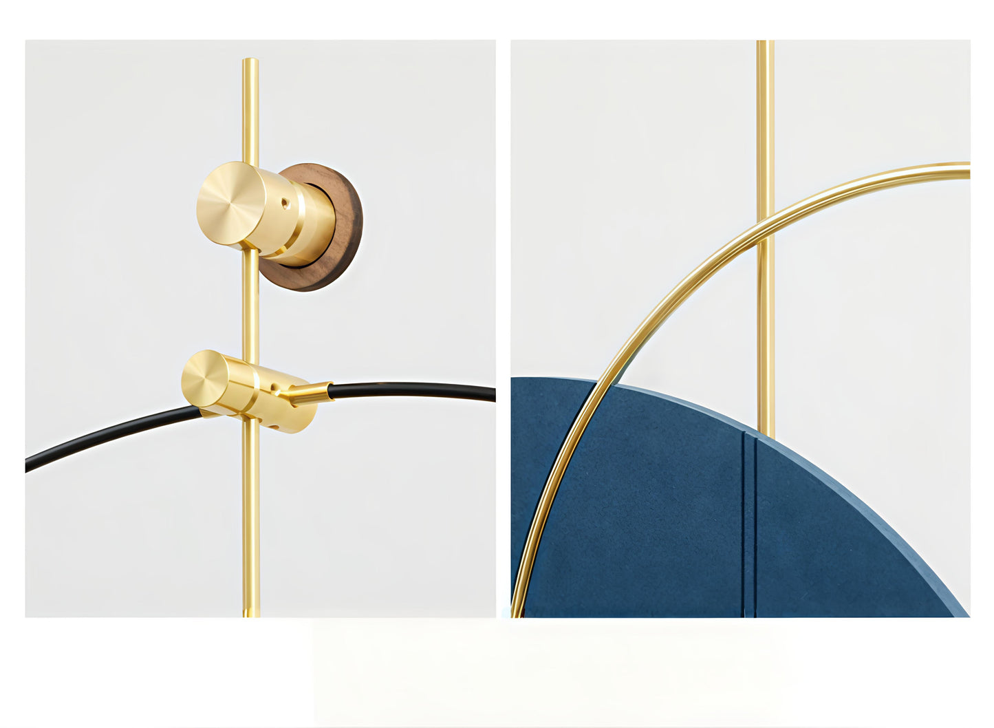 Blue & Gold Designer Metal Wall Clock (32 x 36 Inch)