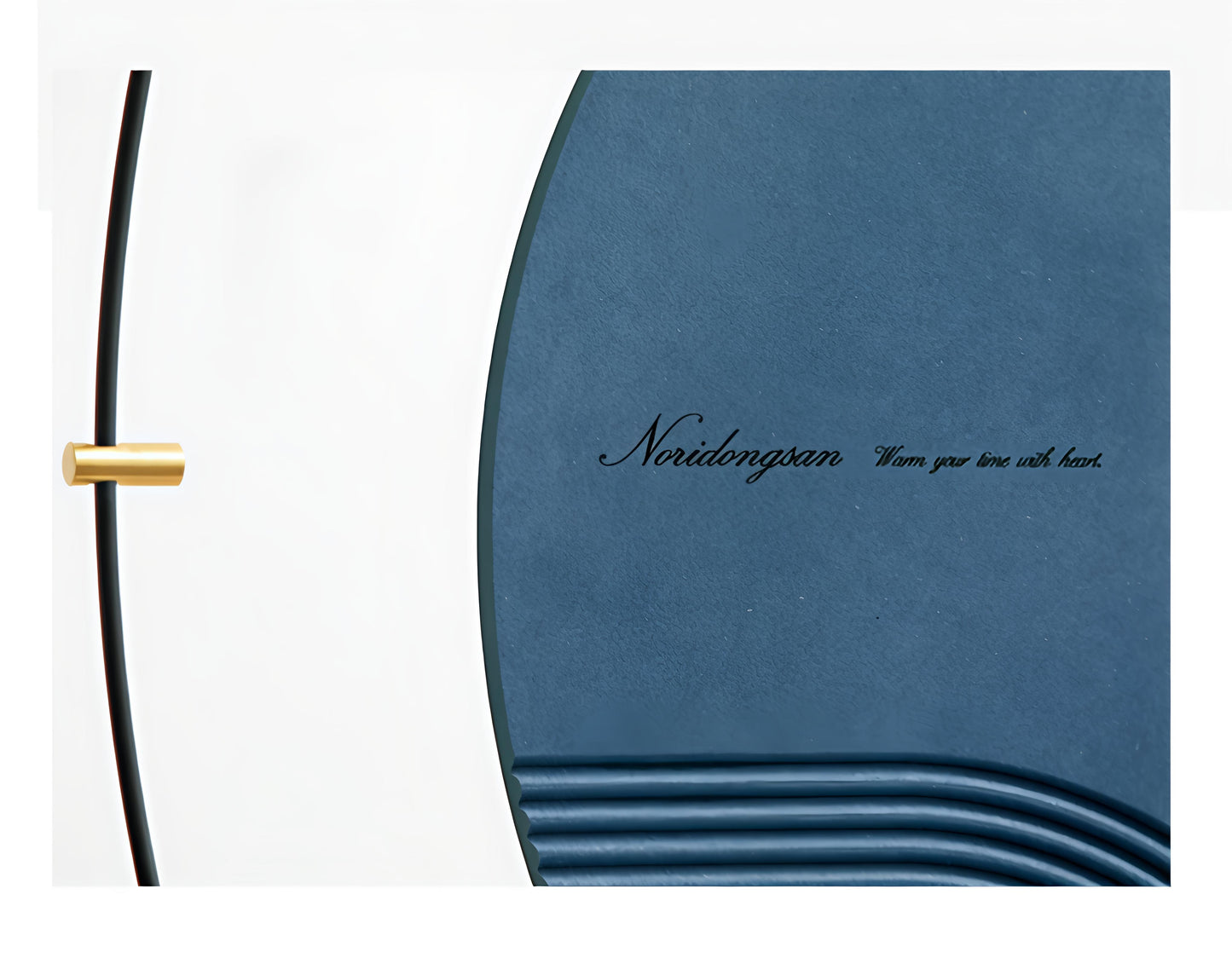 Blue & Gold Designer Metal Wall Clock (32 x 36 Inch)