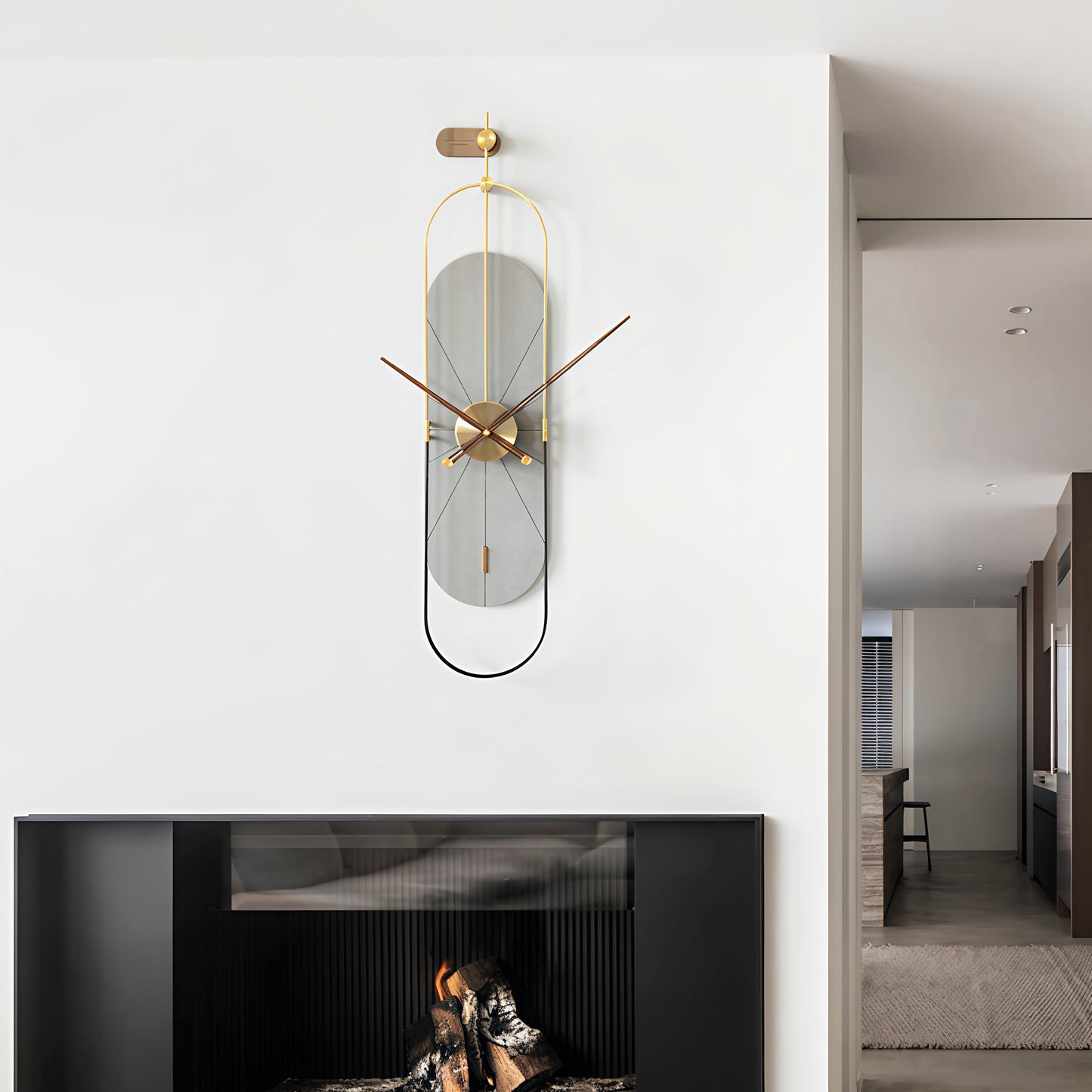 Vertical Metal Designer Wall Clock (36 x 8 CM)