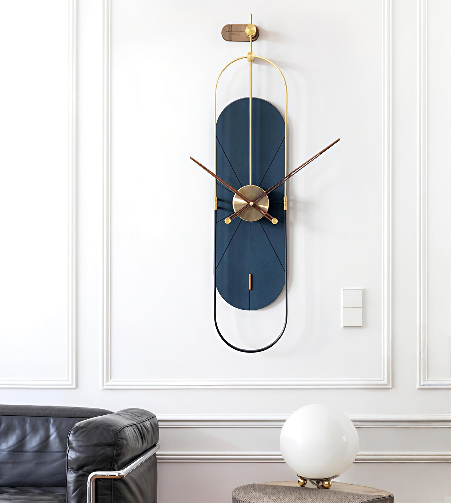Vertical Metal Designer Wall Clock (36 x 8 CM)