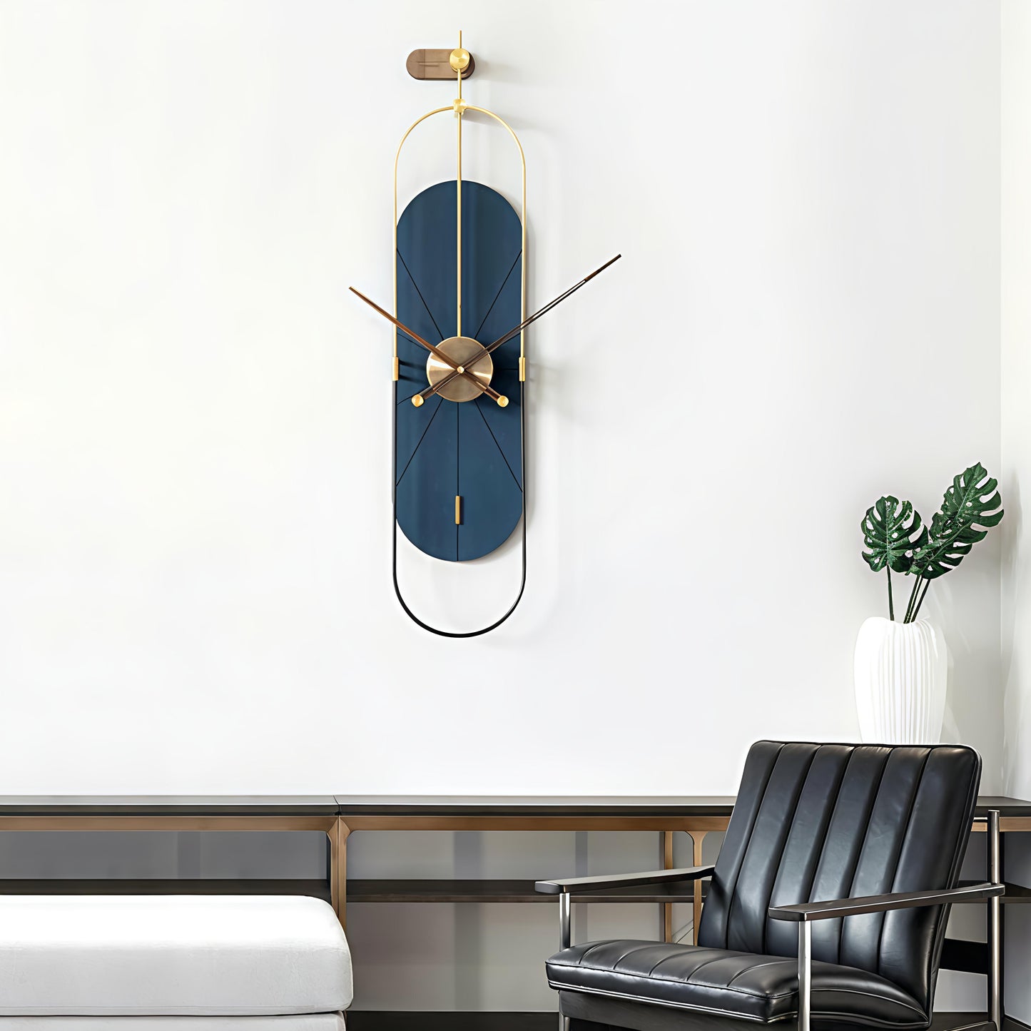 Vertical Metal Designer Wall Clock (36 x 8 CM)