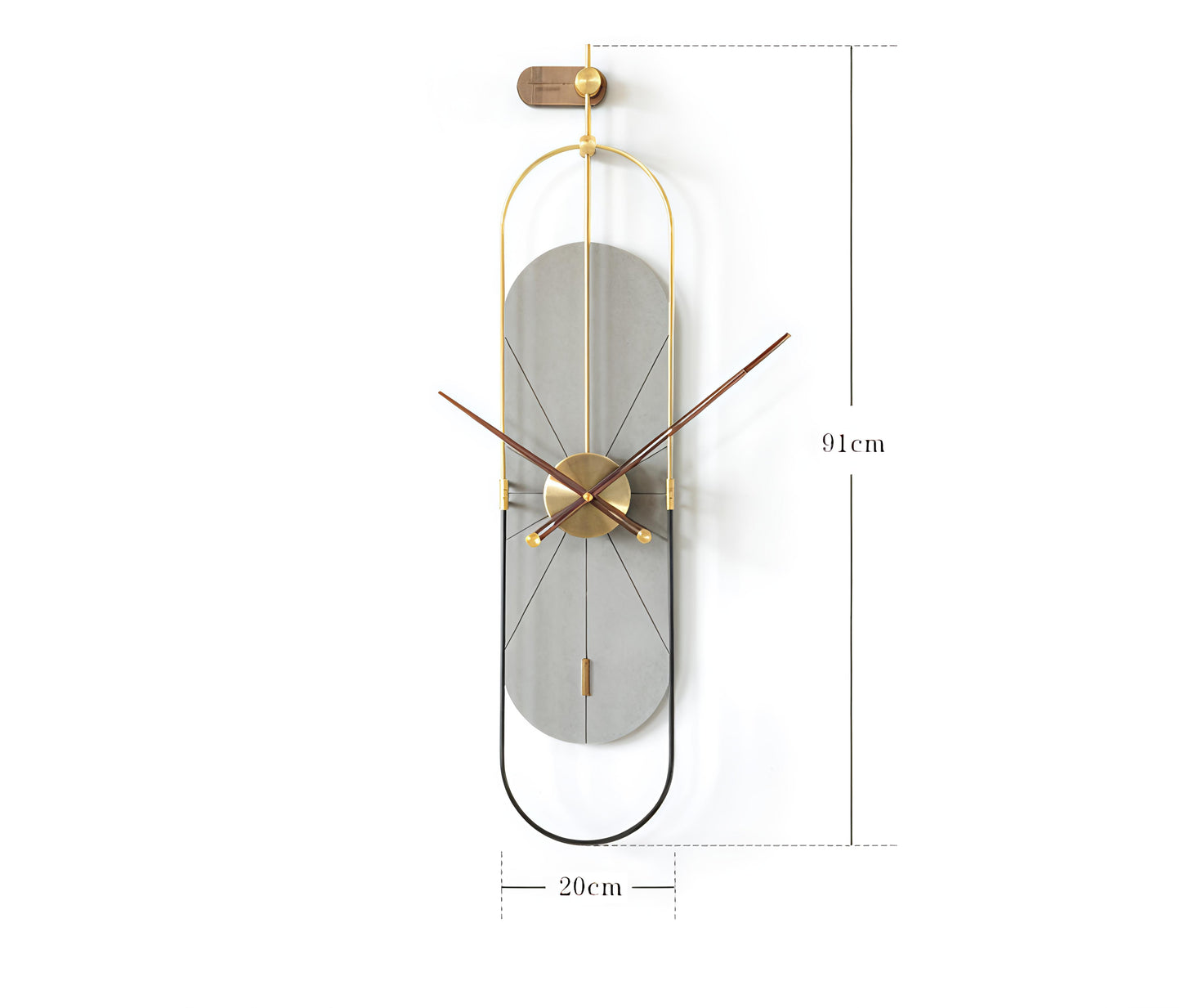 Vertical Metal Designer Wall Clock (36 x 8 CM)