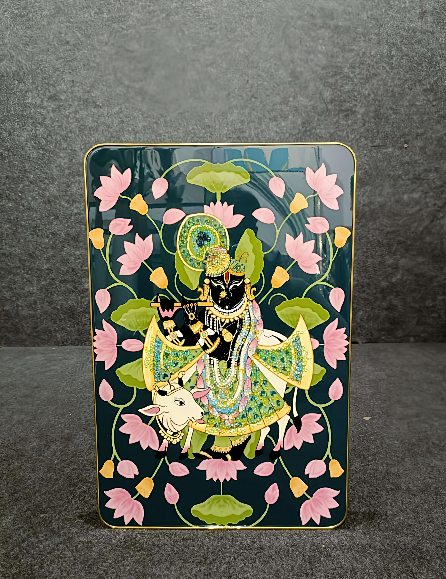Shrinathji Crystal Glass Painting (40x60 CM)