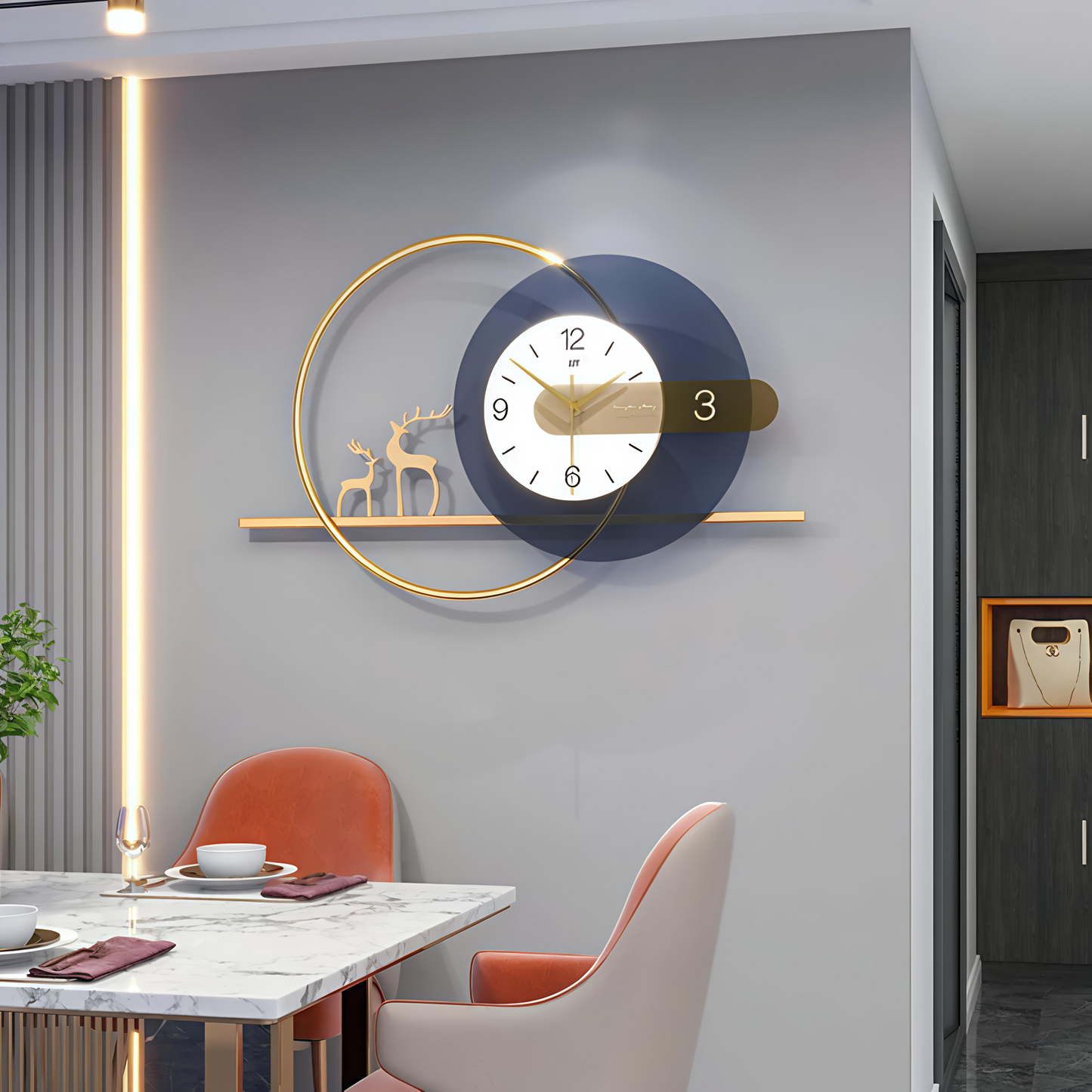 Aurora Grace Designer Wall Clock 80x42 CM