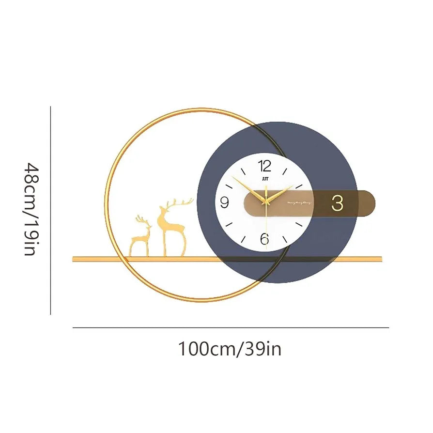 Aurora Grace Designer Wall Clock 80x42 CM