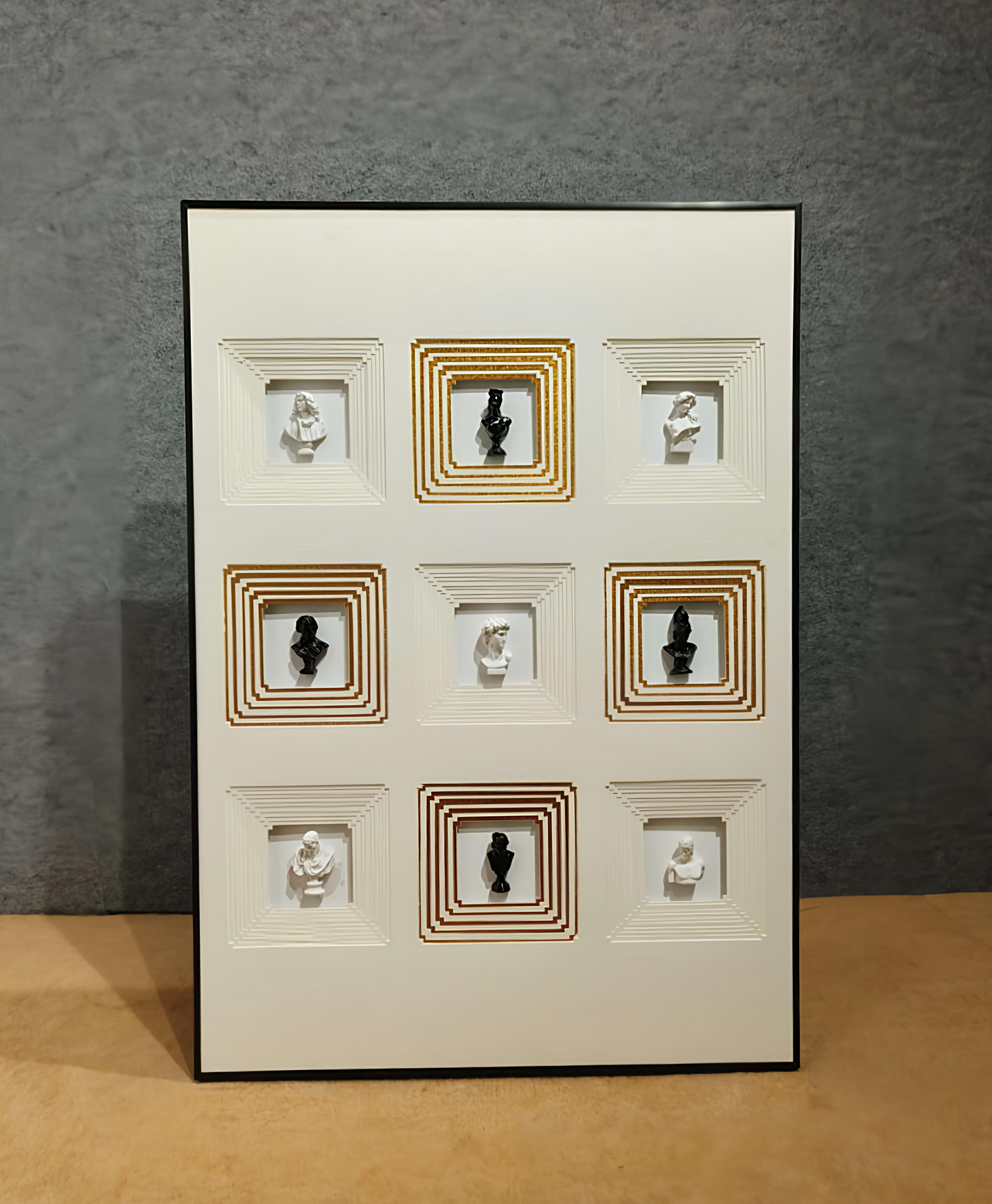 Golden Accents – 3D Figurine Wall Art (70x100 CM)