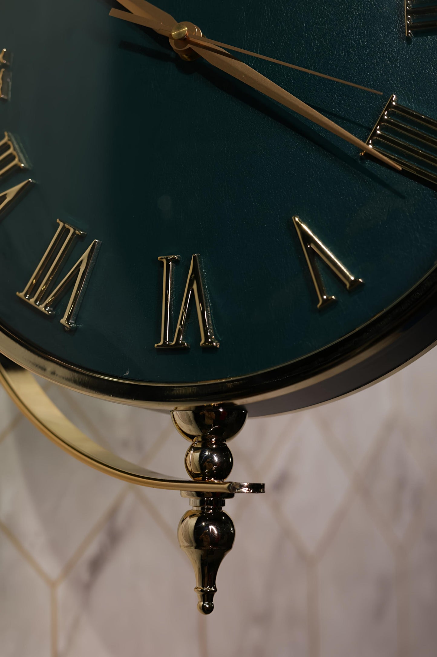 Emerald Green & Gold Deer Double-Sided Wall Clock