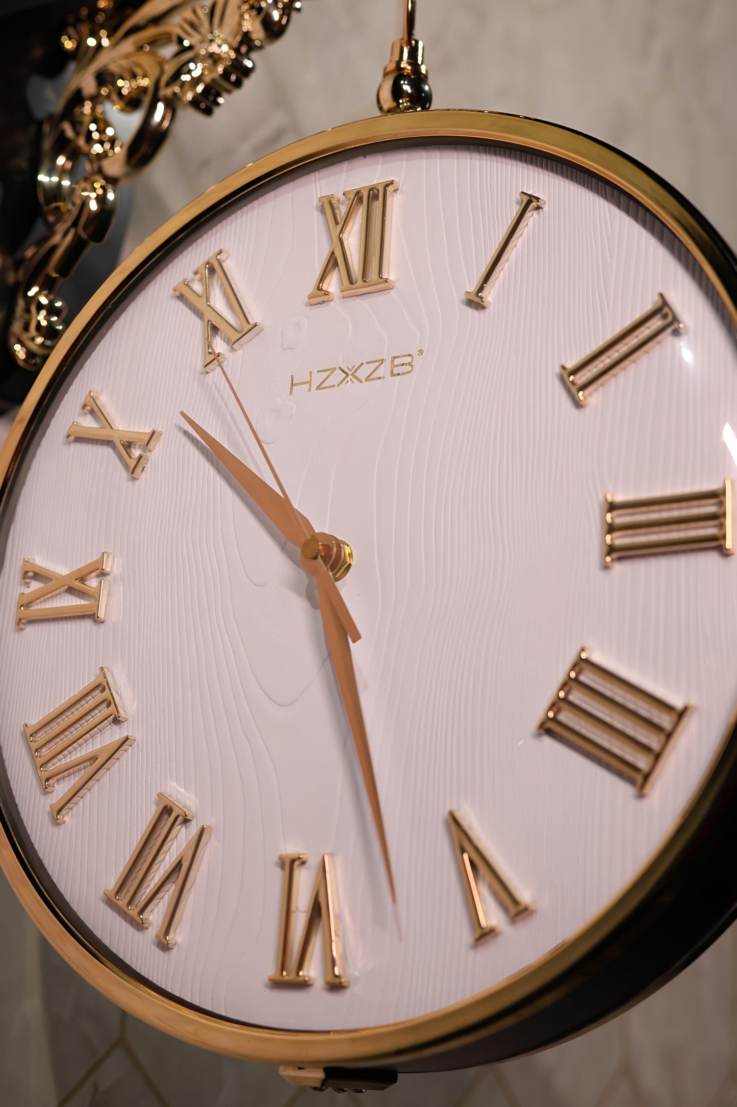 Majestic Gold Deer Double-Sided Wall Clock