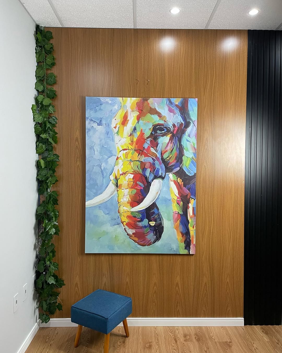 Ecstasy Elephant 100% Hand Painted Wall Painting (60 X 90 CM)