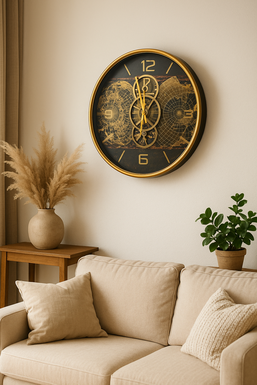 World Gear Timepiece- Metal moving Gear Wall Clock (46 x 46 CM)