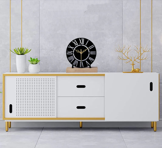 Designer Metal Table Clock for Livingroom ,Office Table Accessories (6 inch)
