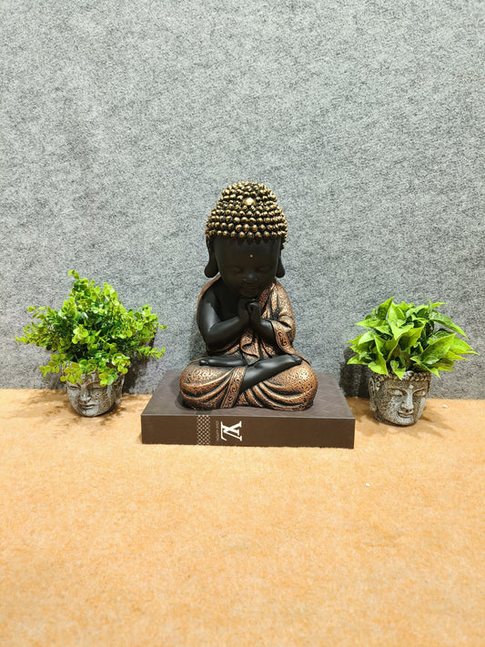 Graceful Black & Gold Buddha Head Showpiece – 19 x 30 cm