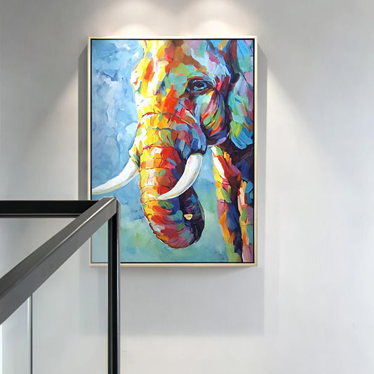 Ecstasy Elephant 100% Hand Painted Wall Painting (60 X 90 CM)
