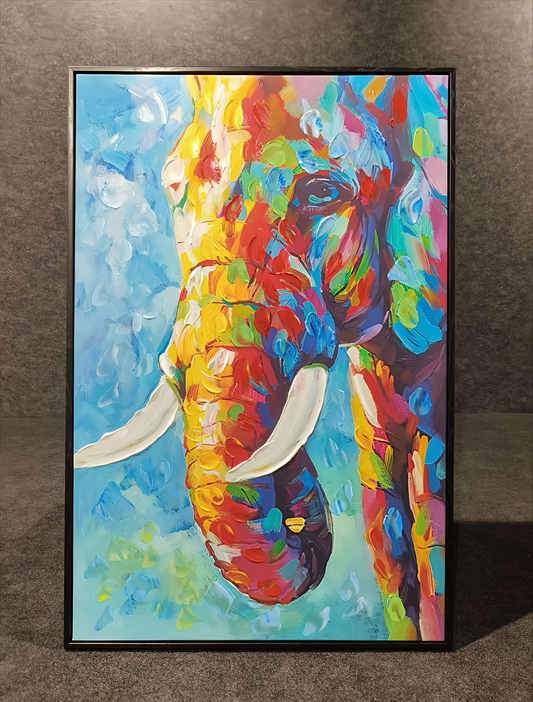 Ecstasy Elephant 100% Hand Painted Wall Painting (60 X 90 CM)