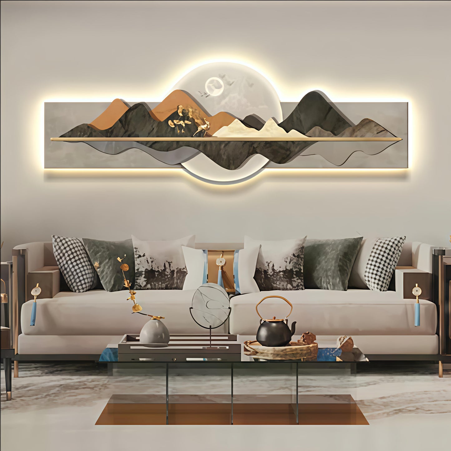 Modern LED Landscape Wall Art room decorative painting sofa background wall hanging
