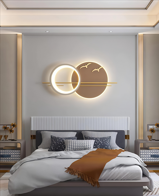 Modern LED Circular Wall Art With Birds
