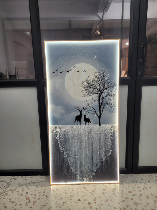 Premium LED Crystal Wall Art with Aluminium Frame