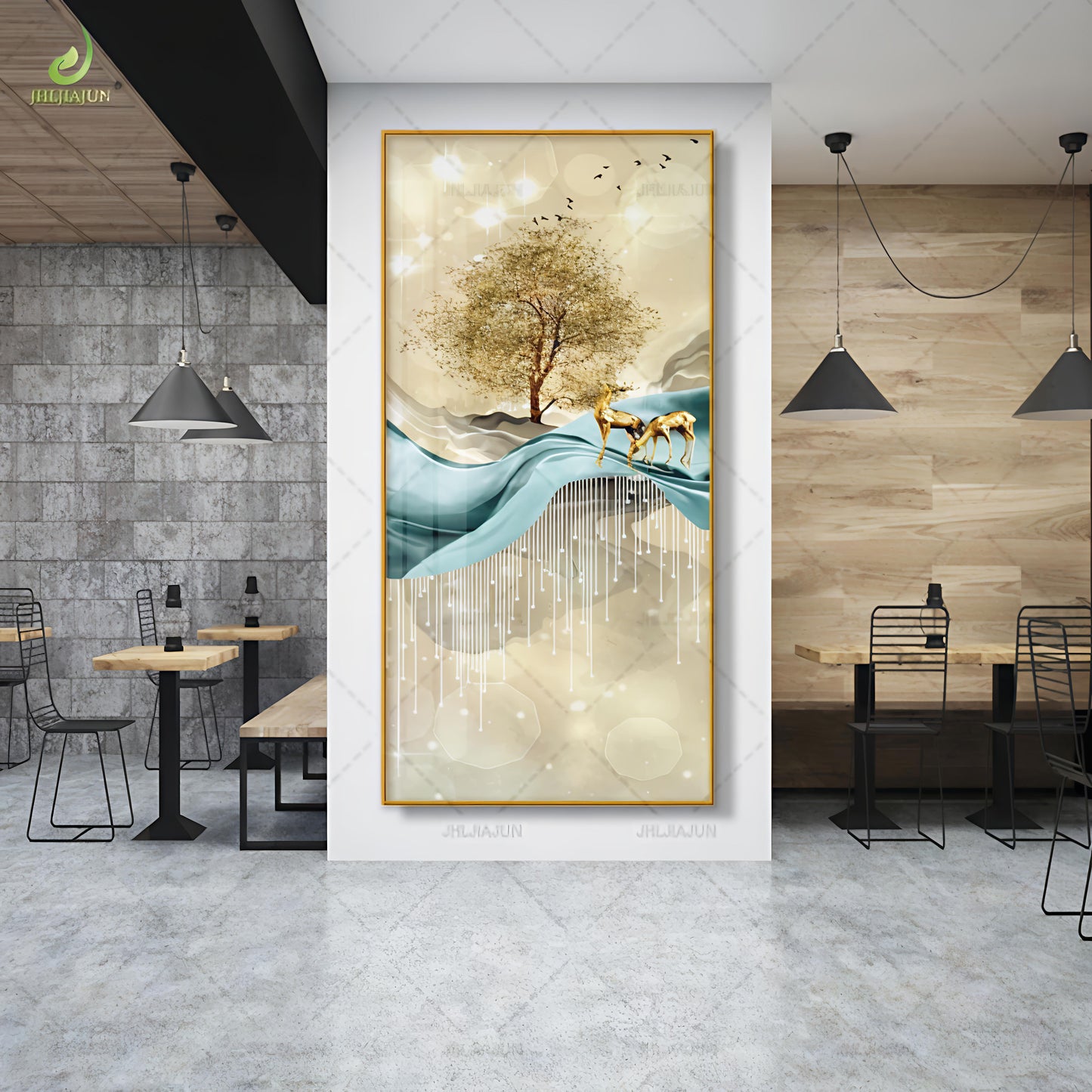 Crystal Glass Painting with LED Backlight size:-(36*72 inch+led)