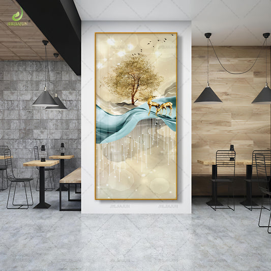 Crystal Glass Painting with LED Backlight size:-(36*72 inch+led)