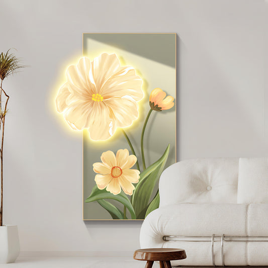 Modern Led Flower Wall Art, Beautiful Living Room Painting (Size:- 2*4 feet)