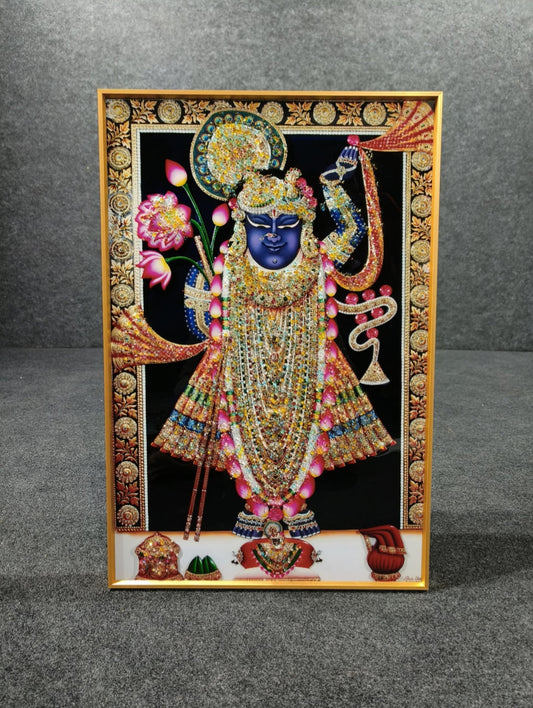 Shreenathji Crystal Wall Painting For Home Decor (40 X 60 CM)