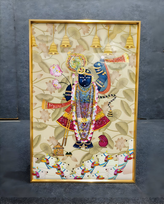 Shreenathji Crystal Wall Painting for Home Decor (40 X 60 CM)