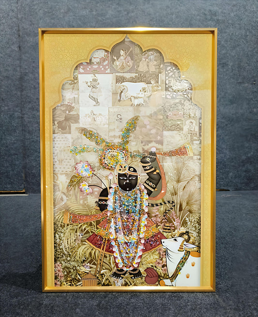 Shreenathji Crystal Wall Painting For Home Decor (40 X 60 CM)