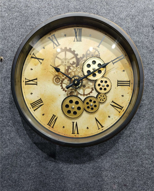 Vintage Moving Gear Wall Clock For living rooms, bedrooms, kitchens, or office (Size 45 CM)