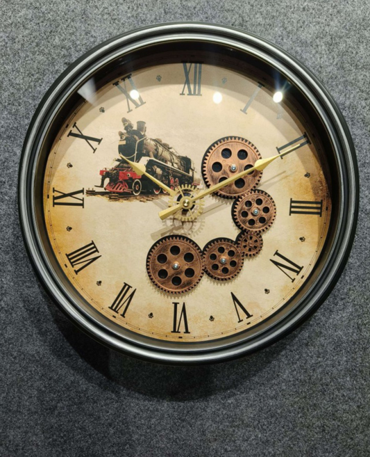 Decorative Vintage Wall gear clock With Roman numerals for Home Decor, Office, Living Room (43 CM)