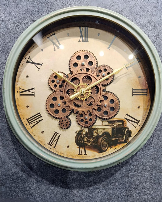 Designer Vintage Gear Wall Clock For living rooms, bedrooms, kitchens, or office (Size 43 CM)