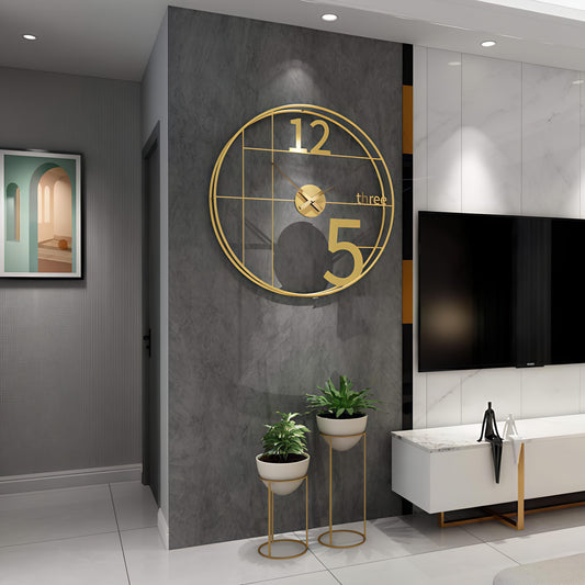 Elegant Modern Luxury Wall Clock – Gold Metal Frame (24 Inch)
