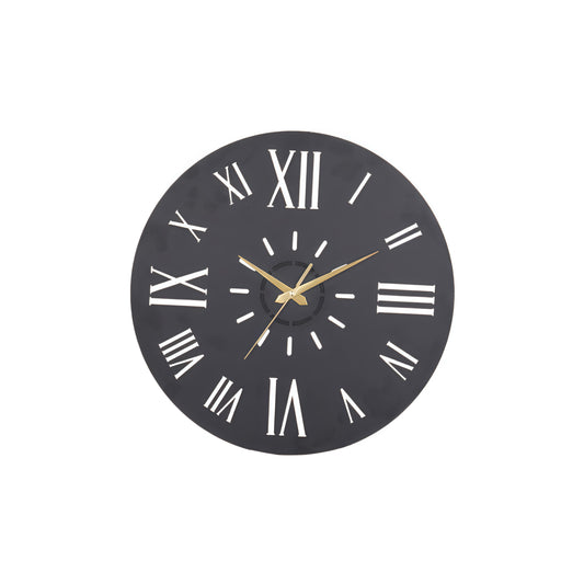 Classic Roman Numeral Wall Clock – Black & Gold | Office & Home Decor