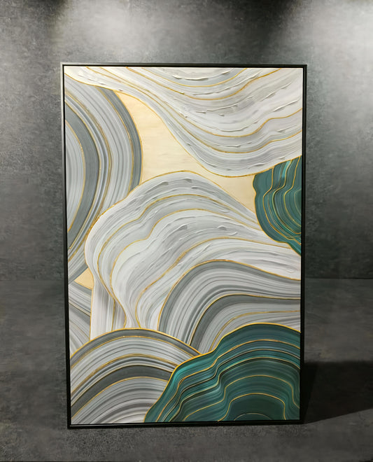 Mystic Currents – Handmade Abstract Flow Art (80 x 120 CM)