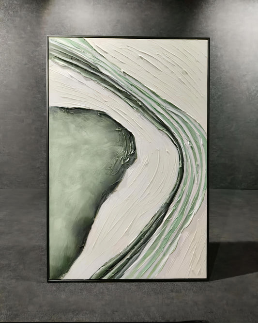 Abstract River-Inspired Textured Handmade Painting (80 x 120 CM)