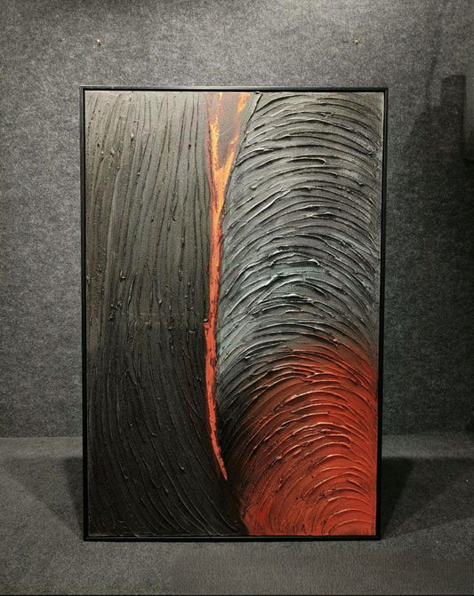 Volcanic Textured Abstract Handmade Painting (80 x 120 CM)