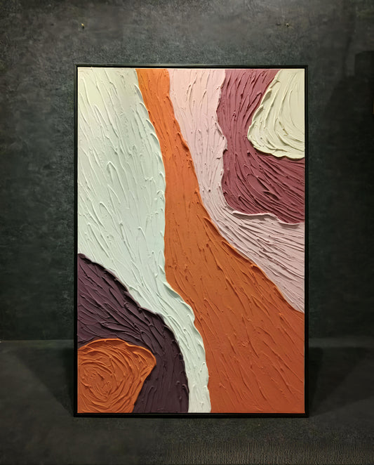 Bold Textured Abstract Flow Painting (80 x 120 CM)