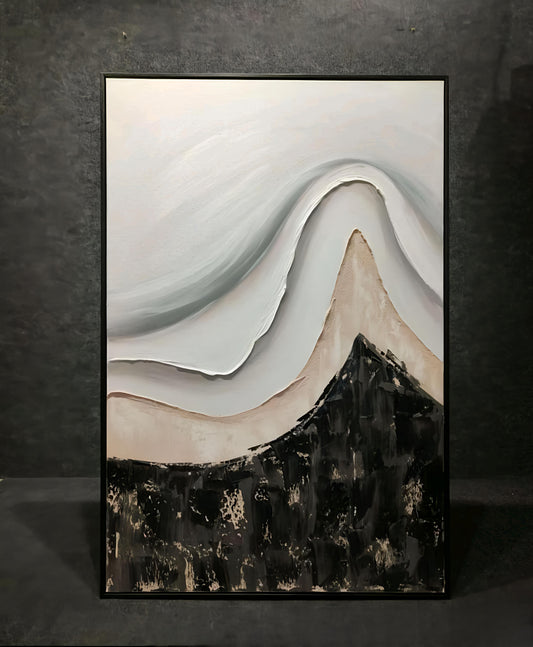 Monochrome Textured Landscape 3D Painting (80 x 120 CM)