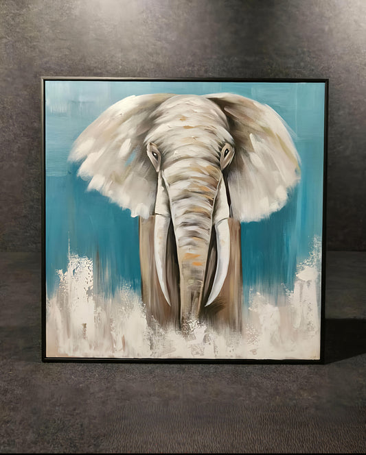 Modern Abstract Elephant Handmade Painting & Wall Art with Aluminium Frame