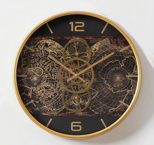 World Gear Timepiece- Metal moving Gear Wall Clock (46 x 46 CM)